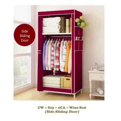Canvas Clothes Wardrobe Good Quality Dust Free (CW - S15 - 2CA)