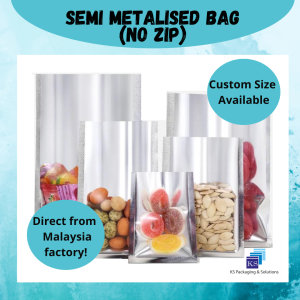 Aluminium Semi Metalised NO ZIP Bag (Ao bag) (50pcs)