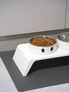 Pet Bowl Neck Protection High Leg Stainless Steel Large Capacity Double Bowl Anti Tipping Cat Bowl