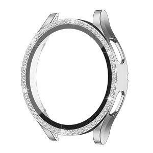 CNAGAIN Diamond Case for samsung Galaxy watch 4 5 40mm/44mm all-around bumper PC Diamond Gold Plated Cover Plastic+ Glass Protector