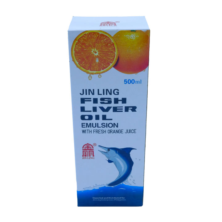 Jin Ling Fish Liver Oil Emulsion w/ Fresh Orange Juice (500ml x 10