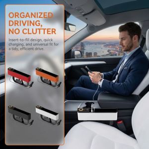 SFJHF Fast-Charging Car Seat Gap Storage Box Multi-Functional Removable Car Seat Gap Organizer Car Accessories Universal Seat Gap Filler Car Interior