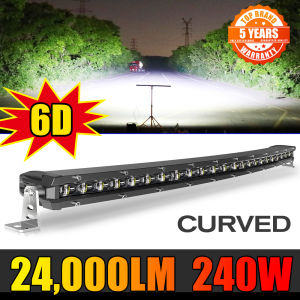 CO LIGHT Thanh LED Mỏng Siêu Sáng 6D Thanh Đèn LED Cong 26 Inch/Đèn Làm Việc 90W Cho Xe Tải Lái Xe 4X4 UAZ 4WD ATV Xe Hơi 12V 24V