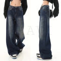 Denim Korean Wideleg Loose Pants Baggy Fit Highwaist Vintage Cargo Pants [Refurbished]. 