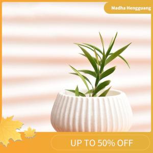 Madha 10Pcs Dollhouse Miniature Vase Mini Simulation Geometry Vase Set Flower Arrangement Green Plant Pots Model Home Decor Toys