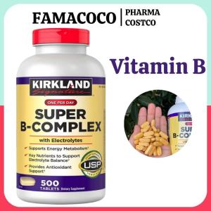 [ Hoàn Tiền 10%] Vitamin B Kirkland super B complex Viên uống bổ sung vitamin tổng hợp Hộp 500 viên Tăng Cường Hệ Miễn Dịch Giảm Căng Thẳng Hàng Mỹ - Famacoco