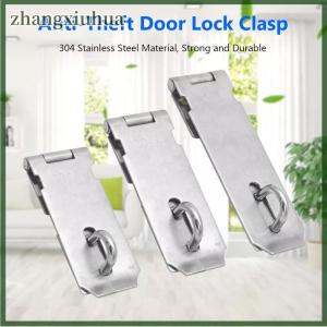 zhangxiuhua Stainless Steel Padlock Clasp Gate Hasp Staple Door 90 Degrees Latches Lock Shed Latch Household Burglar-proof Hardware