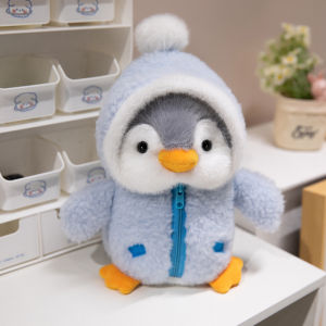 Cute Penguin Plush Toy Kawaii Stuffed Animal Soft Fluffy Penguin Doll Wearing Clothes Hats Stuffed Animal Pillow Birthday Gifts h260820