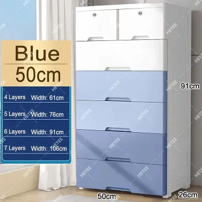 HETEE Drawer storage Cabinet durabox Upgrade Thicken Lockable Plastic clothes Organizer with wheels
