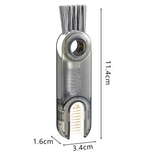 3-in-1 Multifunctional Cleaning Brush Mini Rotatable U-shaped Cup Rim Cleaner Brush Bottle Lid Cup Cover Brush Portable Bottle Mouth Cap Brush Feeding Bottle Brush