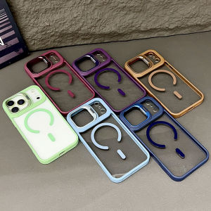 ชาร์จแม่เหล็ก เคสโทรศัพท์มือถือ สําหรับ iPhone 17 Pro Max 17 Pro 17 Air แก้วเลนส์ป้องกันขาตั้งแม่เหล็กกันกระแทก