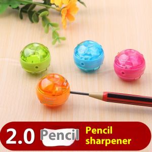QIHUISHI เครื่องบดกบปากกาแบบไส้ดินสอหนาสองรูที่เหลาดินสอลูกบอลสำหรับตัดที่เหลาดินสอปากกาดินสอ