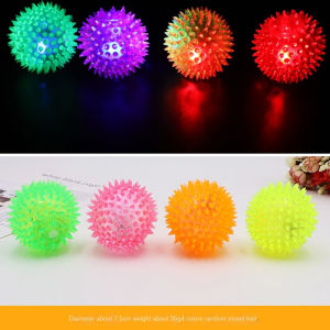 Dog Flash Ball Pet Squeaky Toys Jumping Ball Spike Ball Luminous Massage Ball Pet Toys Colorful Soft Ball Toy Pet Puppy