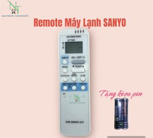 Remote Điều Khiển Máy Lạnh SANYO RCS-7S2E-G Đen Tặng Pin - Phụ Kiện Máy Lạnh Chính Hãng