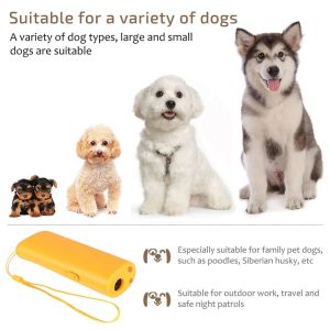 DUDU Pet Dog Repeller Anti Barking Stop Bark Training Device Trainer LED Ultrasonic 3 in 1 Anti Barking Ultrasonic Without Battery Correct Poor Behavior Indoor & Outdoor