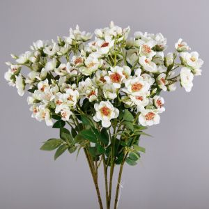 TEWUB Multi-headed Rose Artificial Rose Flower Branch with Leaves Real Touch Faux Flowers Flower Arrangement Elegant Silk Fake Rose Flowers Home Office Decor