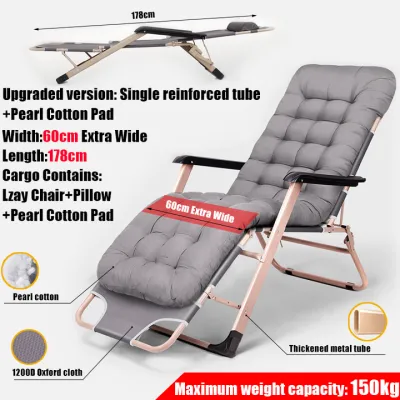 【In Stock-ships within 24H】Folding Chair Premium 2-in-1 Folding Bed & Reclining Chair – Adjustable Portable Camping Bed Lazy Chair for Indoor Outdoor Use Multifunction Single Foldable Katil Lipat with Soft Padded