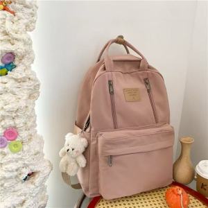 VIVIBAGS#1199 16inch functional backpack for womensmens nylon 2ways handbag to bag multi pocket & large capacity bag suitables to use in colage students & shorts travel