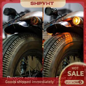 SHPYHT ไฟเลี้ยวรถจักรยานยนต์12V โคมไฟสีเหลืองไฟเลี้ยวด้านหน้าด้านหลังหลอดไฟสำหรับสกู๊ตเตอร์