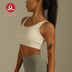 Moving Peach Sports Bra For Women Plus Size High Support Shockproof Clasp Back Zumba Bra Gym Bra Fixed Bra Pads Yoga Pilates Dance Fitness Everyday Wear JBC