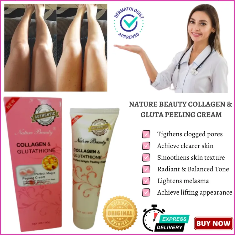 100g Nature Beauty Collagen and Glutathione Peeling Cream Authentic Collagen & Glutathione Perfect Magic Peel Cream Get Brighter and Glowing Skin