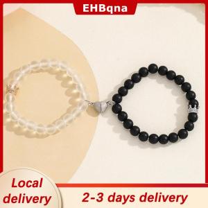[COD]  HOT SALE Ship within 24 hours 2Pcs Luminous Couple Bracelet Crown Couple Charm Handmade Adjustable Bead String Matching Friend Bracelet Love Jewelry Gifts