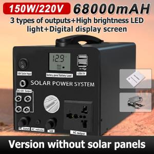 Power Station 220V 200W 78800mAh Multi-Function Portable Solar Generator with USB Charging & LED Light for Home Commercial Outdoor Use