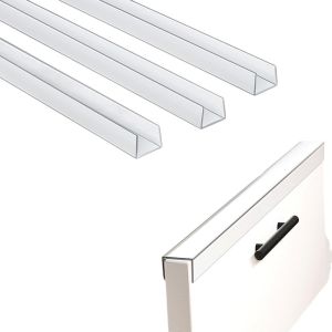 DOWNA 1/2/4PCS 45cm Miếng bảo vệ cạnh đồ nội thất Trong suốt PVC Thanh bảo vệ cạnh chữ U Cấu trúc kẹp Bảo vệ cửa tủ Các cạnh cửa tủ