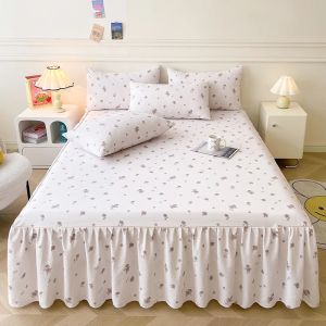 1pc Soft Bed Skirt Home Bedspread Single/Twin/Queen/King Size Bed Cover Skirt Style Bed Linen Bed Skirt (No Pillowcase)