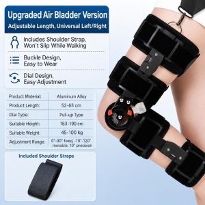 YANGS Knee-Joint Support Knee Leg Brace Protector Breathable Adjustable Knee Support Ligament Care with Polycentric Hinges Hinged Leg Support Injury Recovery