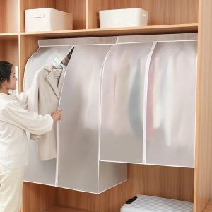 Clothes Dust Cover Stereo Garment Dust Cover Protector Wardrobe Storage Bag Transparent