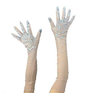 1pair Masquerades Meshes Gloves Ladies Dress Gloves Luxurious Meshes Mittens for Photographic and Theme Parties