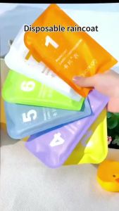 MCZB  Raincoat Motorcycle Bicycle Hooded Raincoat PEVA Rain Coat 10pcs  Raincoat Card Raincoat  Portable Raincoat Whole Body Rain Cover Thickened  Size