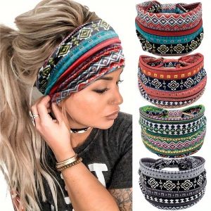 🌺✨Bohemian Ethnic Headscarf Hair Band For Women Wide Sweatproof Fashion Headwrap All-Season Sporty Embroidered Headband Accessories💃