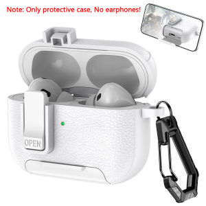 For Airpods 4 Case Shockproof Cover Security Lock Protective Cover for Airpods Pro 2 3 Generation AirPods4 Leather Bracket Case