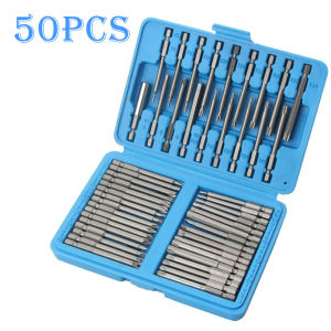 50ชิ้น ชุดดอกไขควง CRV บิตไขควง1/4มืออาชีพชุดยาวหัวแบนหัวแบนดอกสว่านไขควงหกเหลี่ยมสำหรับใช้ในครัวเรือน 75มิลลิเมตร อุปกรณ์ซ่อมแซม อุปกรณ์ช่าง เครื่องมือช ชุดไขควงแม่เหล็กหกเหลี่ยม Extra Long Reach Bit Set Security Screwdriver Bits Hex Bit ﻿