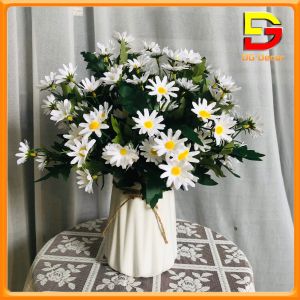 Bình Hoa Giả Hoa Cúc Hoạ Mi Cao 35cm Trang Trí Bàn Trà Phòng Khách Kệ Tủ Nhà Hàng DC-150