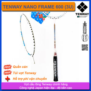 Vợt cầu lông Tenway Nano Frame 600 (3U) | Đập cầu xé gió kiểm soát cầu tốt sắc trắng thanh thoát