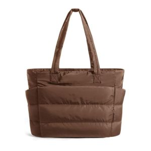Ayuqi® Puffy Tote Shoulder Bag Puffer Bag Underarm Bag Soft Tote Quilted Bag 15 inch Laptop Bag