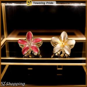 [Towering Pride] Gradient Alloy Oil Dropping Lily Flower Hair Clip Versatile Hair Accessory For Summer Beach Vocation Headwear Cute Hair Accessories For Girl