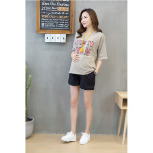 ชุดคลุมท้องฤดูใบไม้ผลิและฤดูร้อนส่วนบางสวมใส่ผ้าฝ้ายและผ้าลินินกางเกงคนท้องหลวมกางเกงขาสั้นท้องยกกางเกงขาสั้น