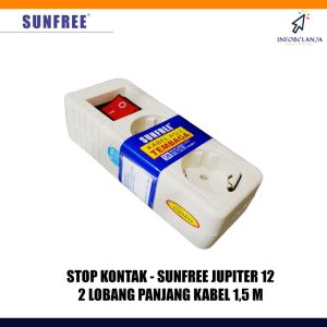 Stop Kontak Sunfree Jupiter 2/3/4/5 Lubang 15 Meter Kabel Asli Tembaga
