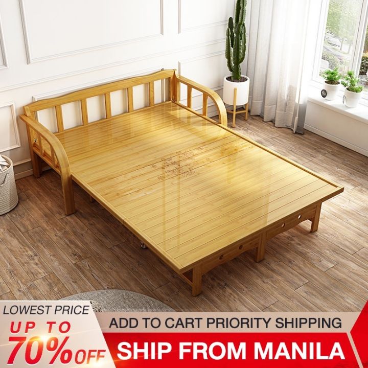 Folding sofa bed dualpurpose multifunctional 1 meter wide and 1.88 meter long solid wood bamboo
