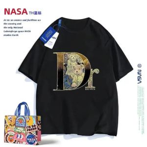 SONIX Mens Casual Short Sleeve Set 2023 Summer Bear Print Cotton T-shirt & Short Pants Cotton Light Luxury Trendy 2 piece Set