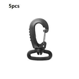 NEXTYOO 5/10pcs 25mm Móc khóa xoay Nhựa Đen Khóa móc xoay Khóa túi ba lô thể thao ngoài trời dành cho máy hút vật liệu