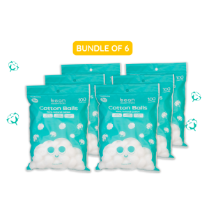[Bundle of 6] bean Baby Cotton Balls (100s) 6 x 100g