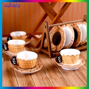 xuhaiy 3set Miniature Dollhouse Latte Coffee Mug Mini Cup Model Toys For Home Decor Accessories