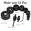 11 Pcs/set Hole Saw Drill Bits 3/4  - 2 1/2  Wood Sheet HSS Metal Drill Bits Wood Thin Metal Sheet Cutting Tool. 