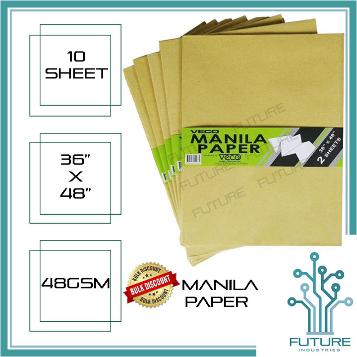 Manila Paper 48GSM 36 x 48 INCHES Presentation Paper Brown Paper School  Office Supplies Quality Paper [Future Industries]