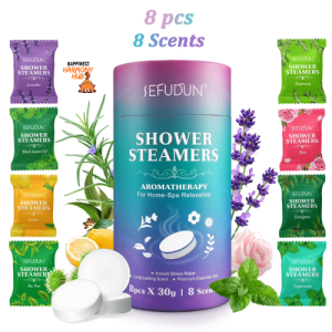 Aromatherapy Shower Steamers – 8 Scents Spa Shower Bombs | Relaxing Essential Oils Shower Tablets | Home Spa Stress Relief